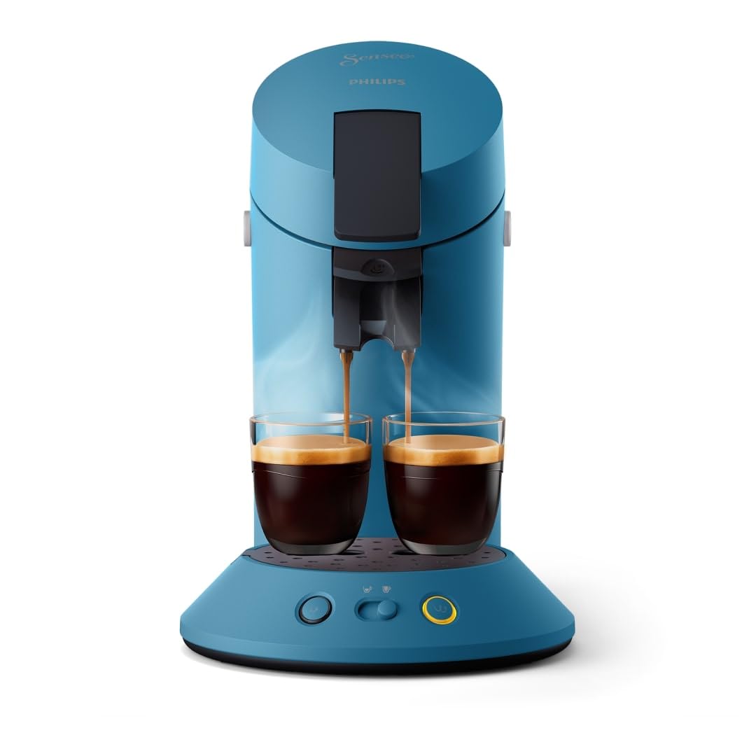 Machine à Café à Dosettes – Intensité Réglable, Coffee Boost, 2 Tasses Simultanées, Bleu Paon, CSA210/00