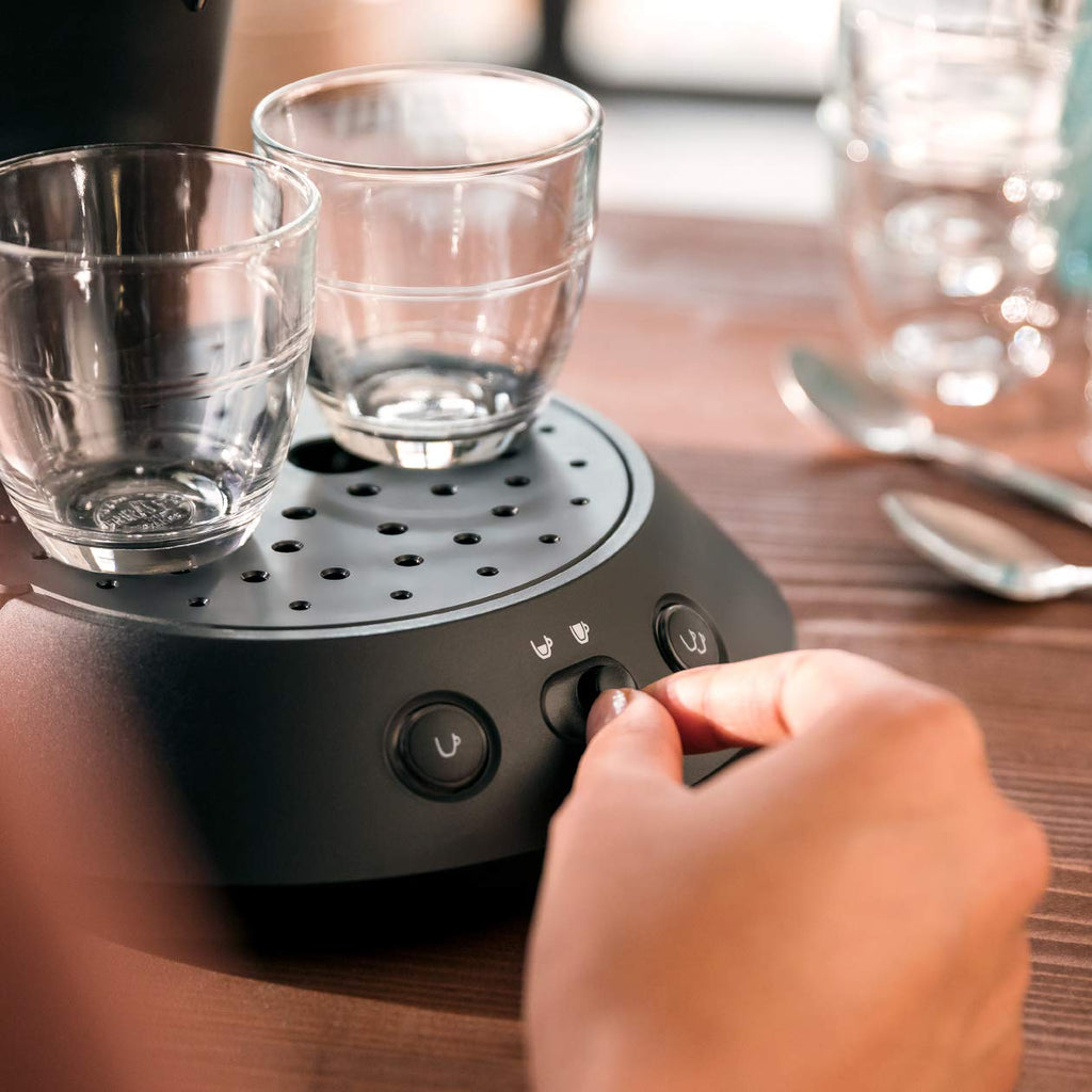 Cafetière à Dosette – Fonctions Crème Plus, Sélecteur d'Intensité, Technologie Booster d'Arômes, 1 ou 2 Tasses, Noir Intense, CSA210/61