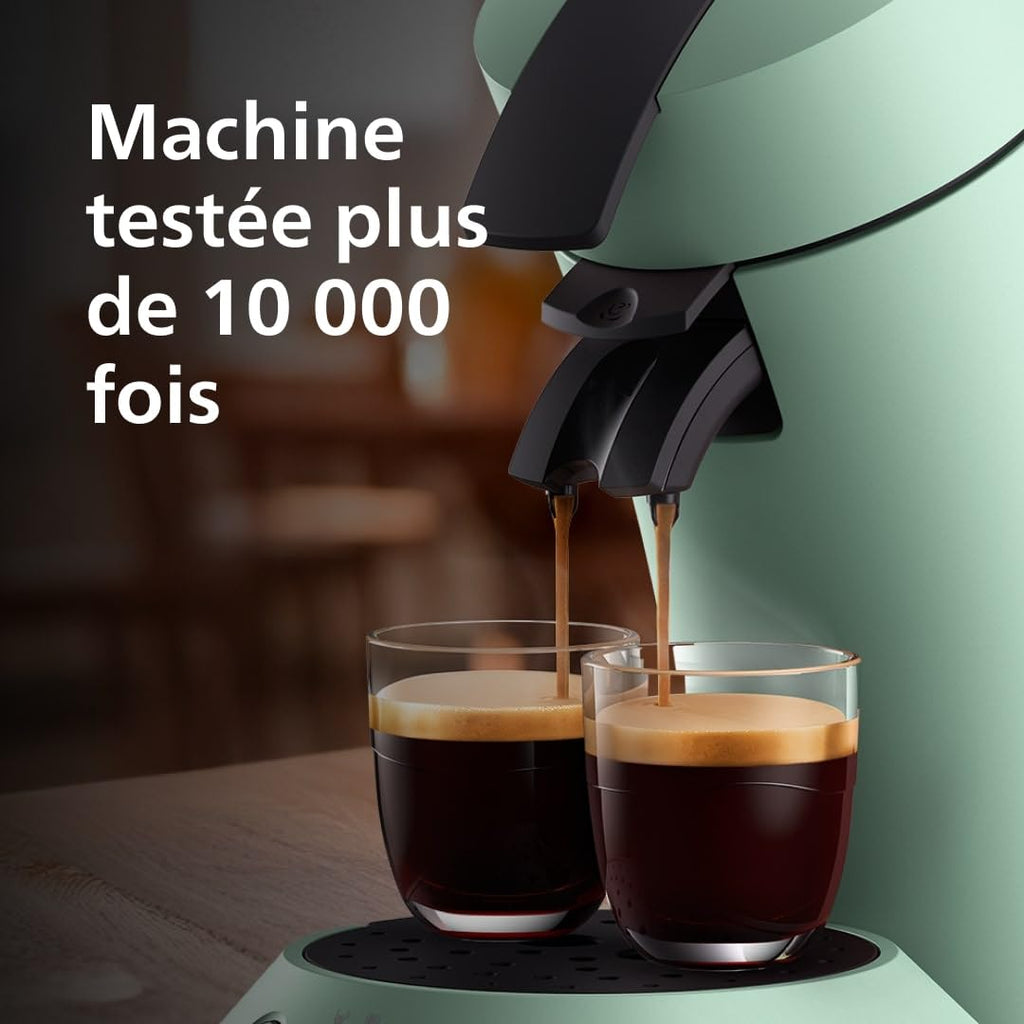 Machine à Café à Dosettes – Choix d'Intensité, Système Coffee Boost, Double Tasse, Vert Désert, CSA210/80