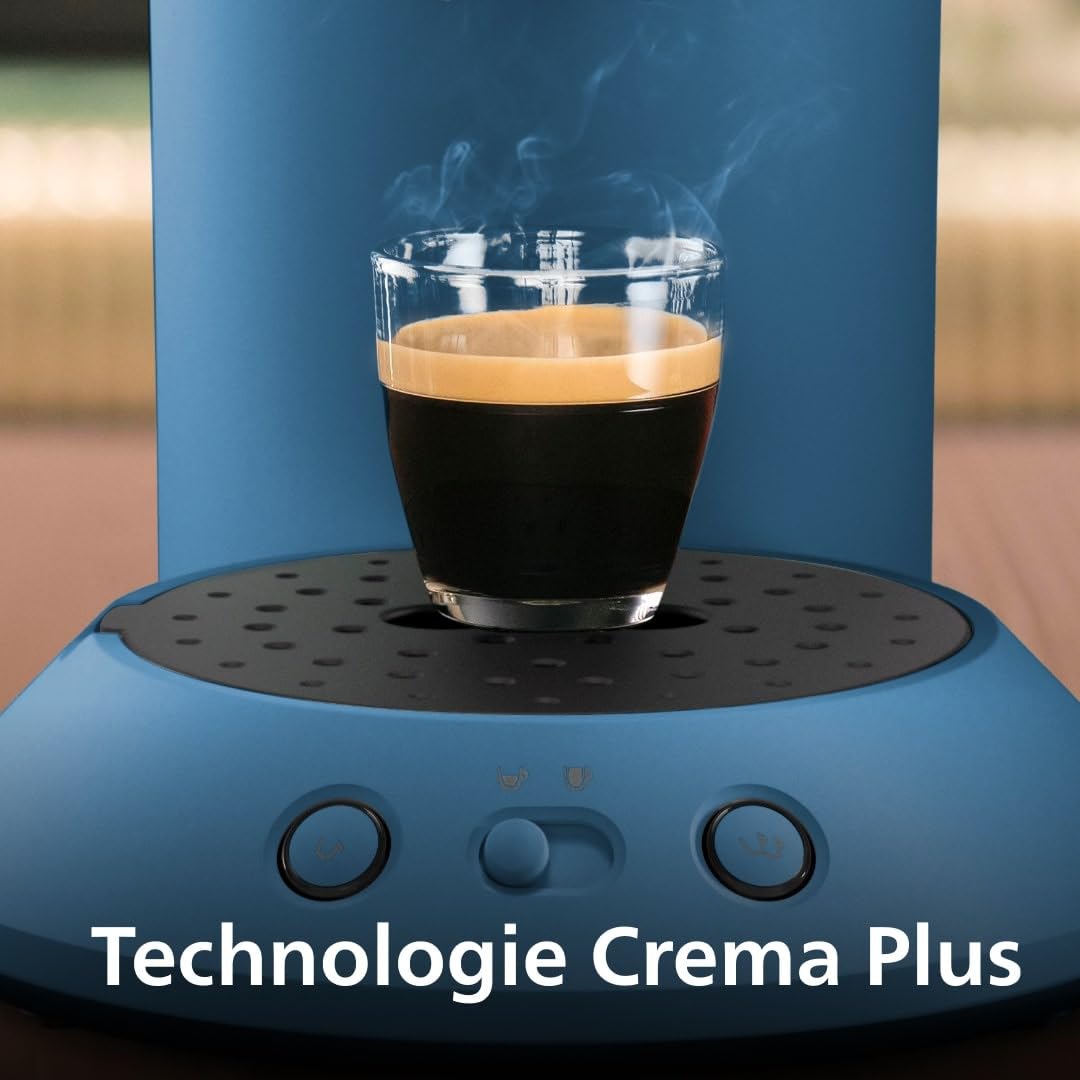 Machine à Café à Dosettes – Intensité Réglable, Coffee Boost, 2 Tasses Simultanées, Bleu Paon, CSA210/00