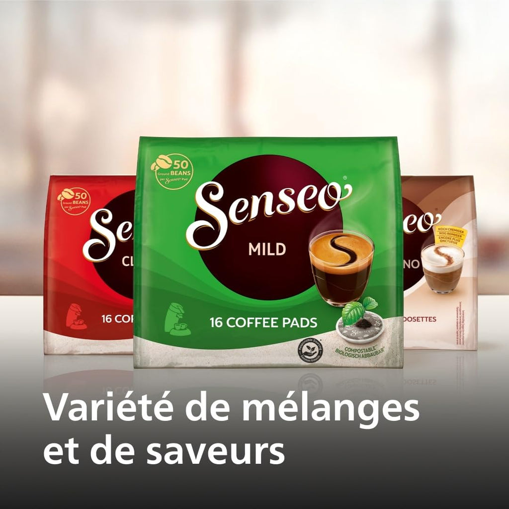 Machine à Café à Dosettes – Choix d'Intensité, Système Coffee Boost, Double Tasse, Vert Désert, CSA210/80