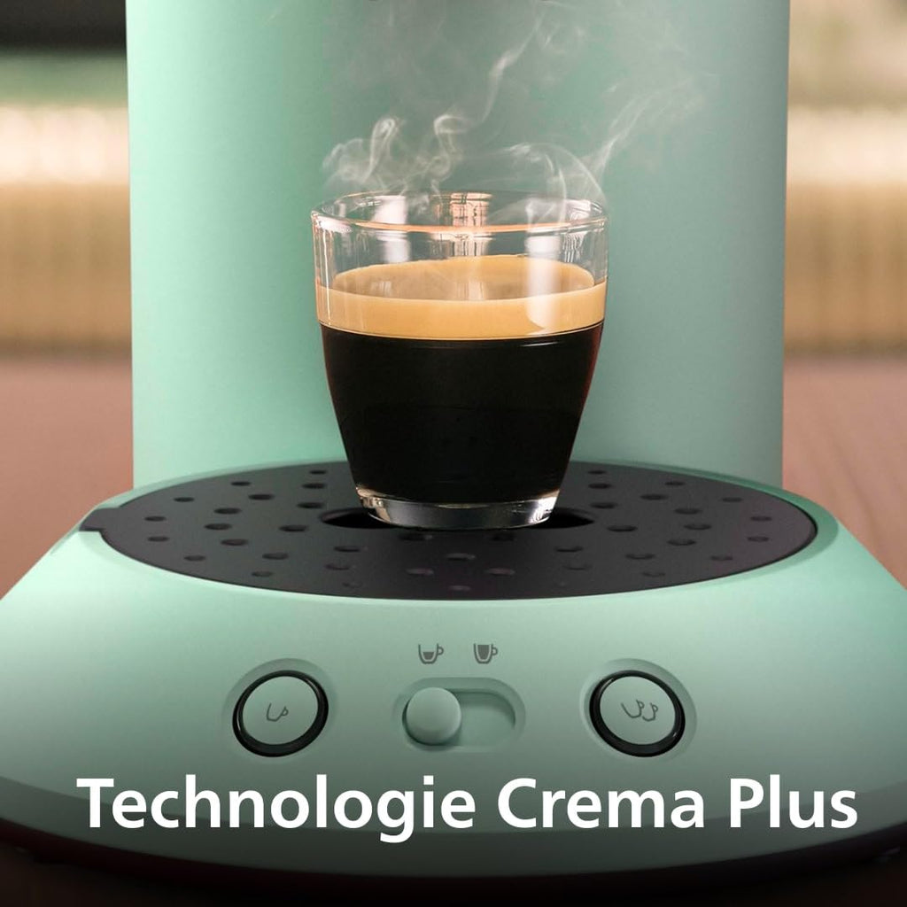 Machine à Café à Dosettes – Choix d'Intensité, Système Coffee Boost, Double Tasse, Vert Désert, CSA210/80