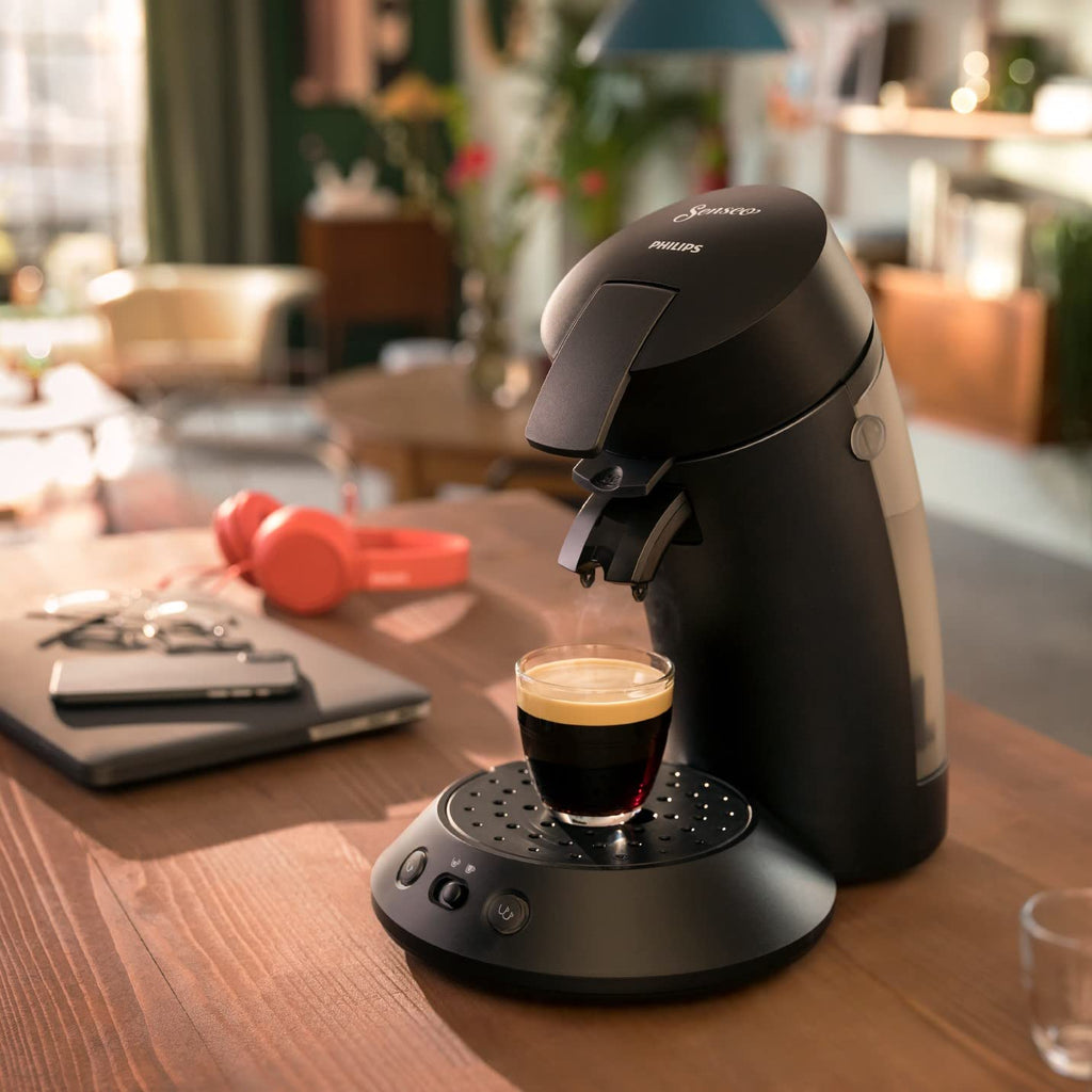 Machine à Café Dosettes – Sélection d'Intensité, Café Boost, Démarrage Instantané, Produit Écologique, Piano Noir, CSA210/22