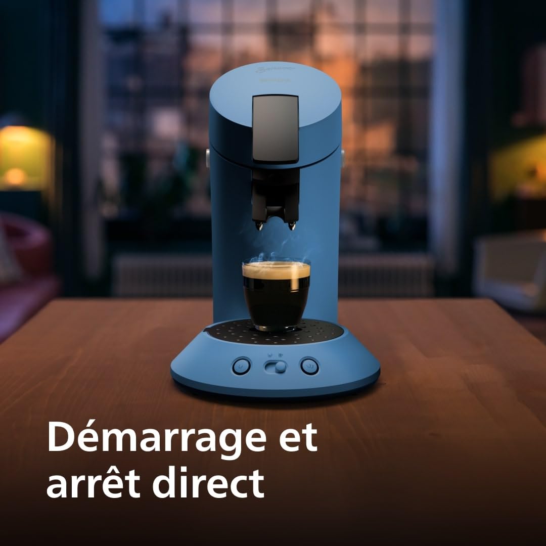 Machine à Café à Dosettes – Intensité Réglable, Coffee Boost, 2 Tasses Simultanées, Bleu Paon, CSA210/00