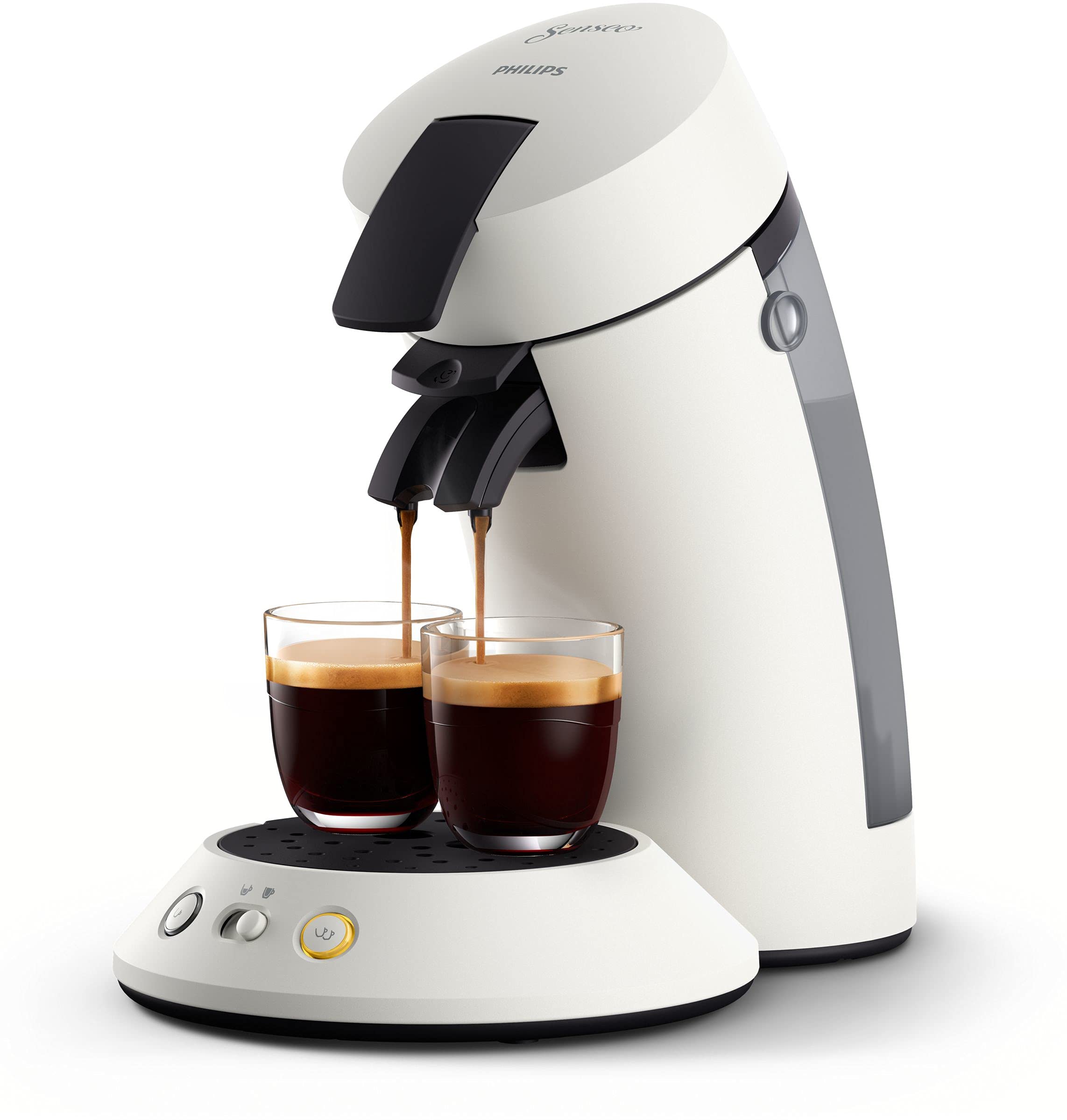 Machine à Café à Dosettes – Réglage de Puissance, Technologie Booster d'Arômes, Finition Mate, Blanc, CSA210/10