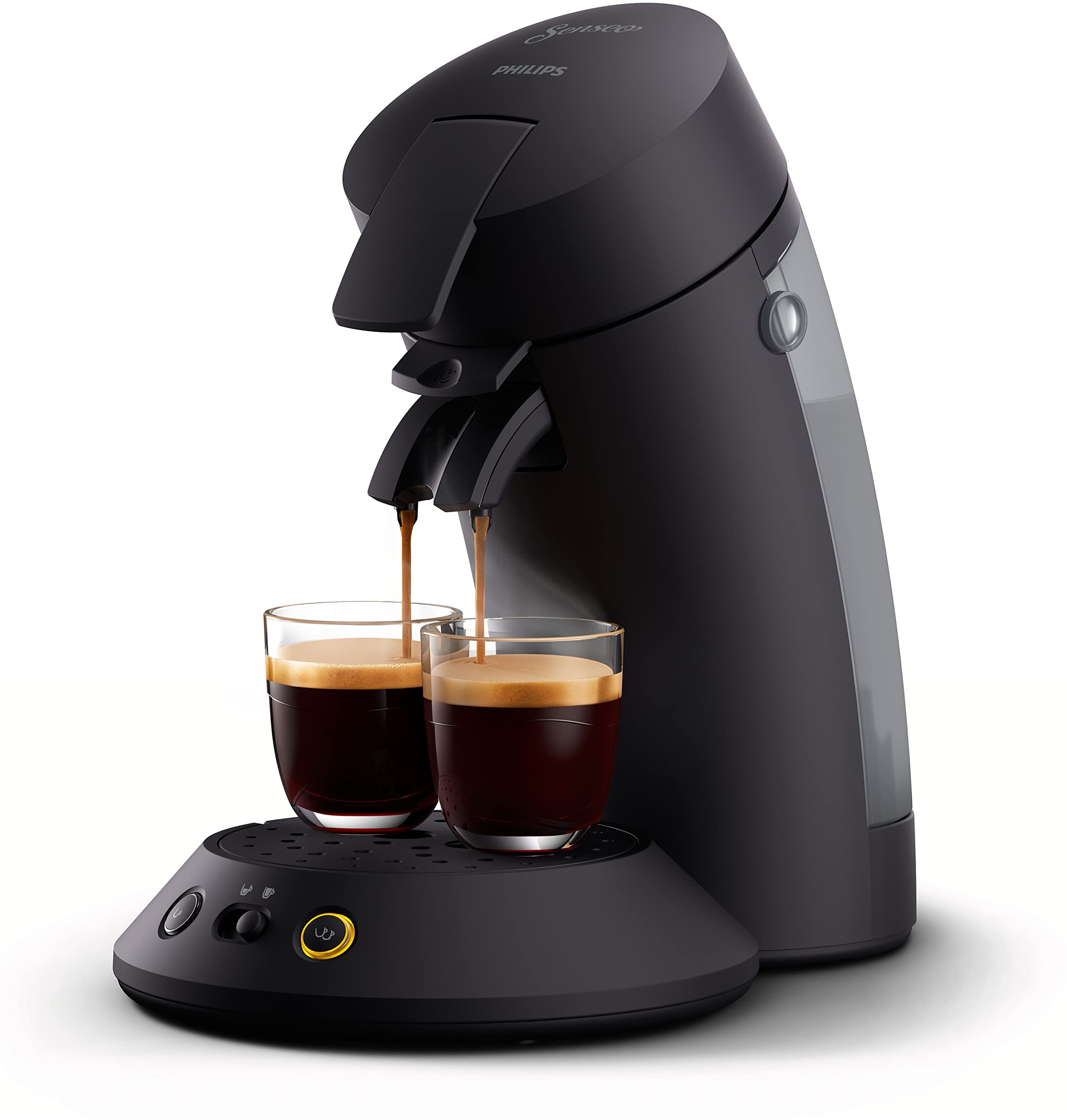 Machine à Café Dosettes – Sélection d'Intensité, Café Boost, Démarrage Instantané, Produit Écologique, Piano Noir, CSA210/22