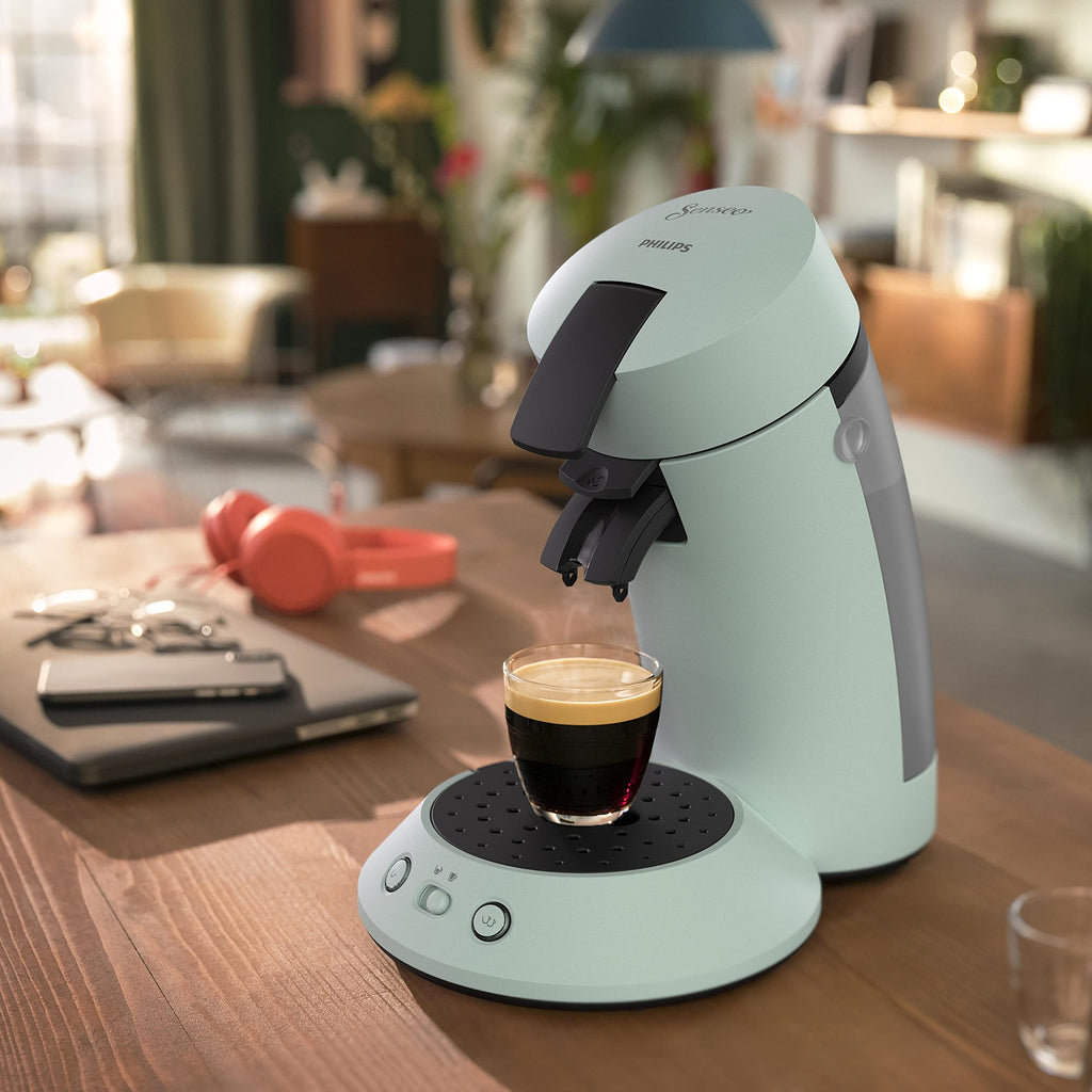 Machine à Café Dosettes – Design Contemporain, Curseur d'Intensité, Fonction Crème Plus, 1 ou 2 Tasses, Menthe Pâle, CSA210/21